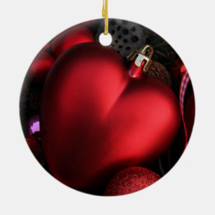 Red heart Christmas ornament