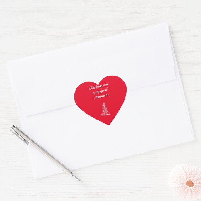 Red Heart Christmas Stickers (Envelope)