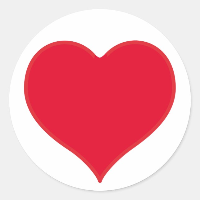 Red Heart Classic Round Sticker (Front)
