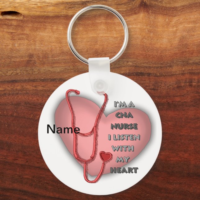 Red Heart CNA Nurse Keychain (Front)
