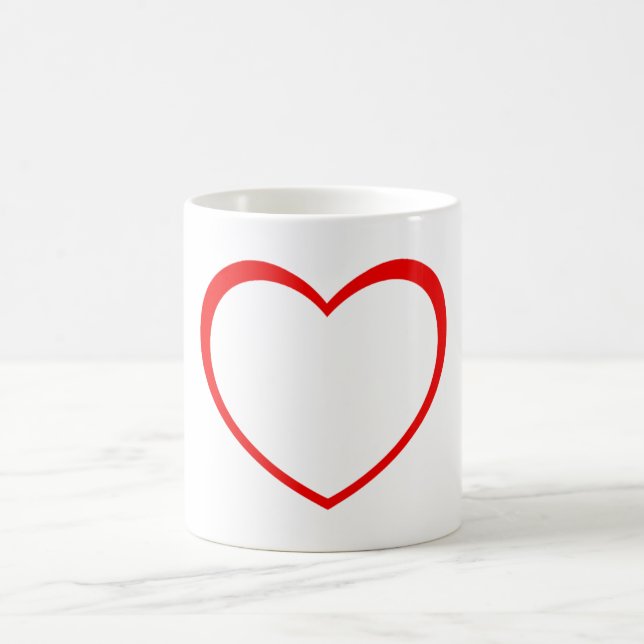 Red heart coffee mug (Center)