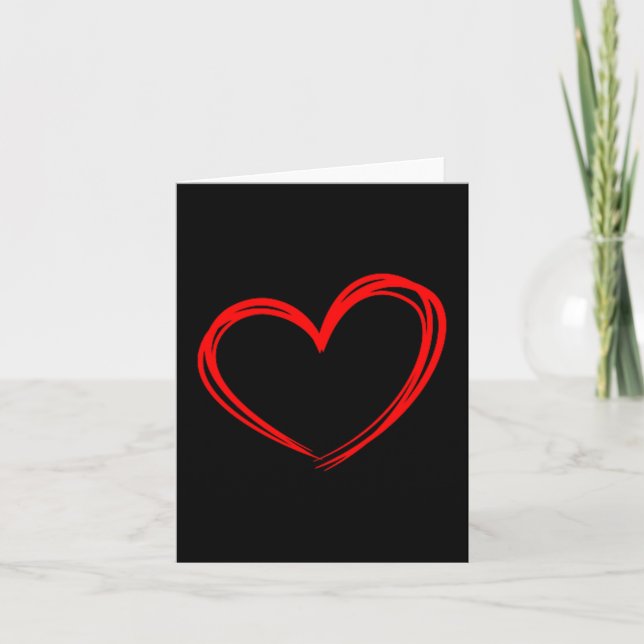 Red Heart Cool Love Heart Graphic Valentines Day M Card (Front)