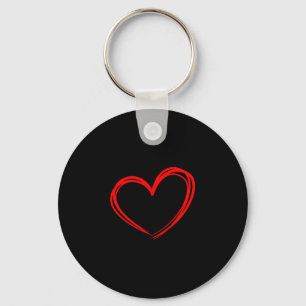 Red Heart Cool Love Heart Graphic Valentines Day M Keychain