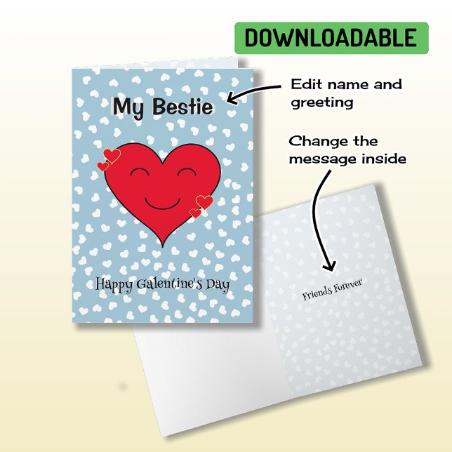 Red heart custom text Galentine's Day Holiday Card (Creator Uploaded)