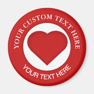 Red Heart Custom Text Magnet