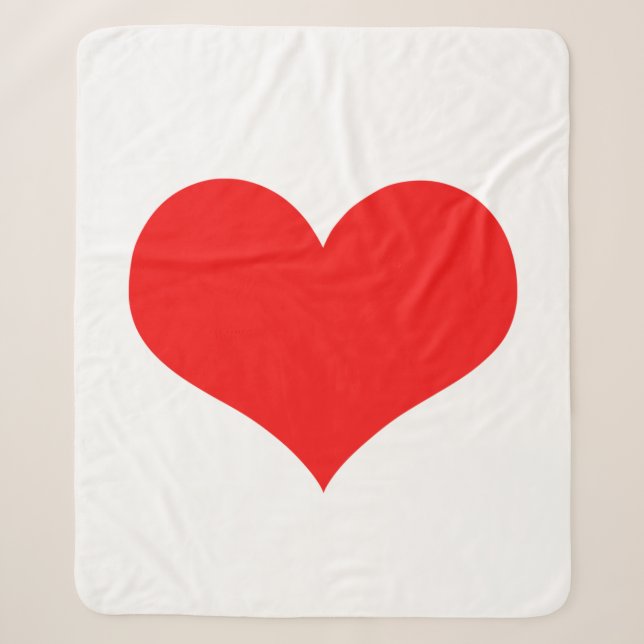 Red Heart Cute Baby Shower Gifts Custom Cute Sherpa Blanket (Front)