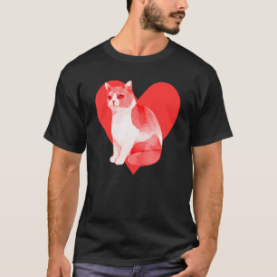 Red Heart Cute Pet Best Friend British Shorthair C T-Shirt