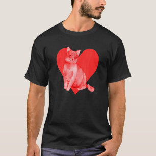 Red Heart Cute Pet Best Friend Chartreux Cat T-Shirt