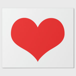 Red Heart Cute Valentine's Day Custom Colour White Wrapping Paper