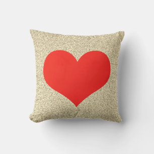 Red Heart Cute Weddings Gold Glittery Patterns Outdoor Pillow