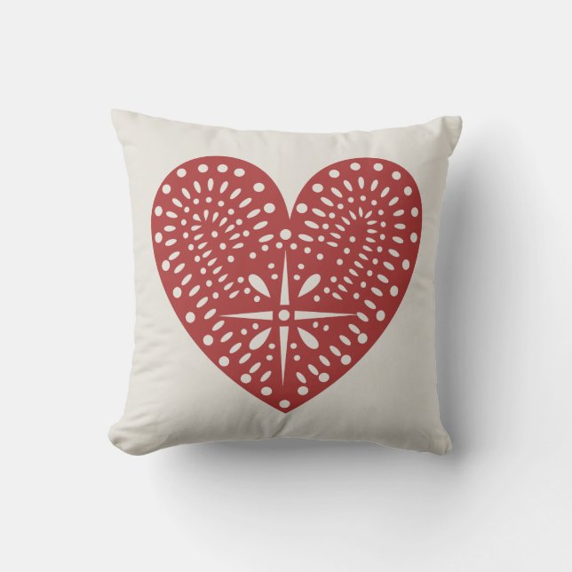 Red Heart Cutout Inspired Pillow (Front)