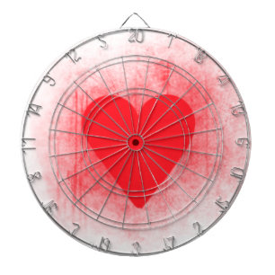 Red heart dartboard