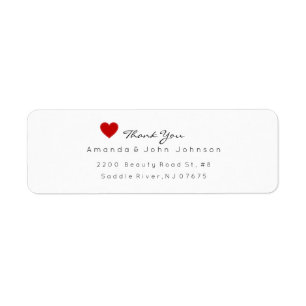 Red Heart Delciate Thank You Wedding