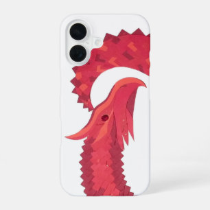 Red heart dragon on white iPhone 16 case