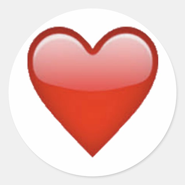 Red Heart - Emoji Classic Round Sticker (Front)