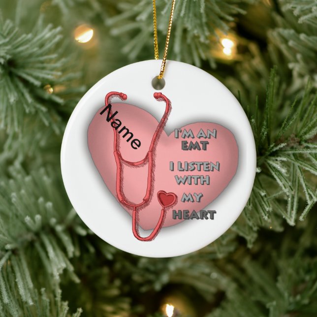 Red Heart EMT Ceramic Ornament (Tree)
