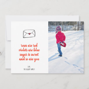 Red Heart Envelope Valentine Photo Cards