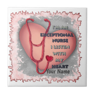 Red Heart  Exceptional Nurse  Tile