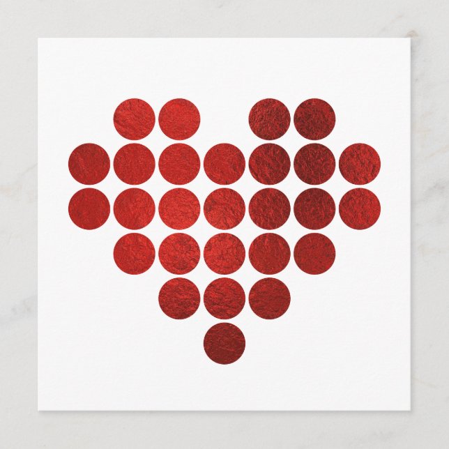 RED HEART FAUX GOLD FOIL POINTE LA CARTE DE JOUR D (Devant)