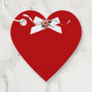 Red Heart Favour Tags