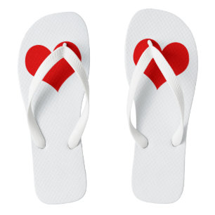 Red Heart Flips Flops Flip Flops