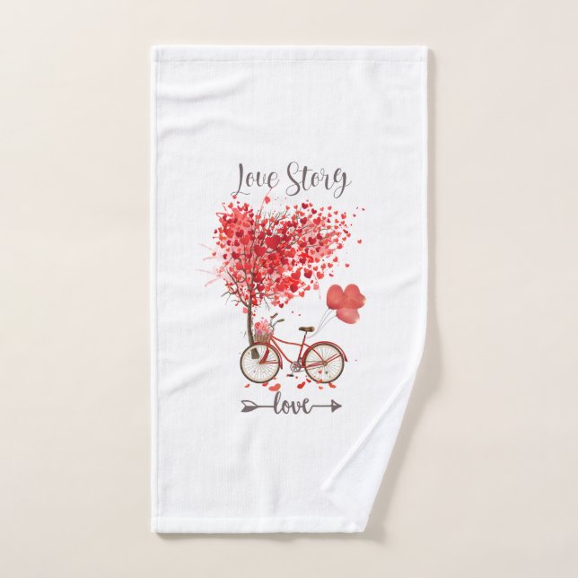 red heart for my valentine hand towel (Hand Towel)