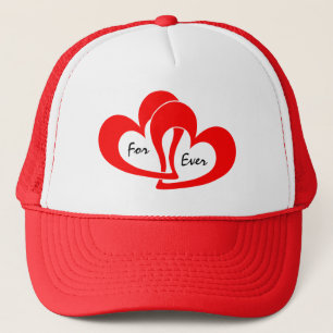 Red Heart Forever Custom Valentines Day Trucker Hat