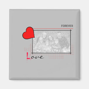 Red Heart Forever Love Photo Magnet
