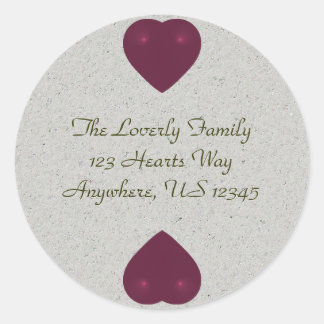 Red Heart Fractal Classic Round Sticker