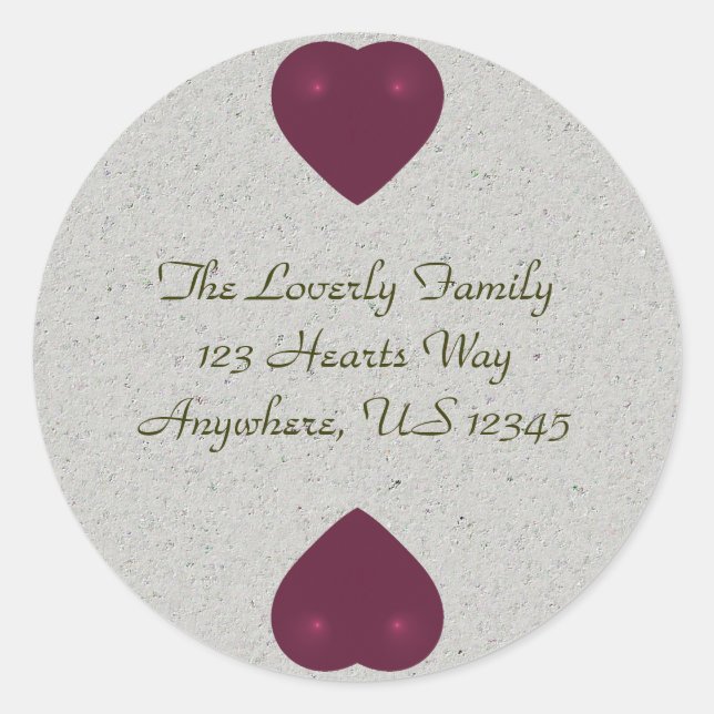 Red Heart Fractal Classic Round Sticker (Front)