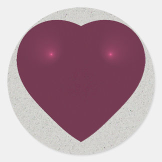 Red Heart Fractal Classic Round Sticker