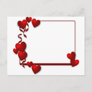 red heart frame - customizable postcard