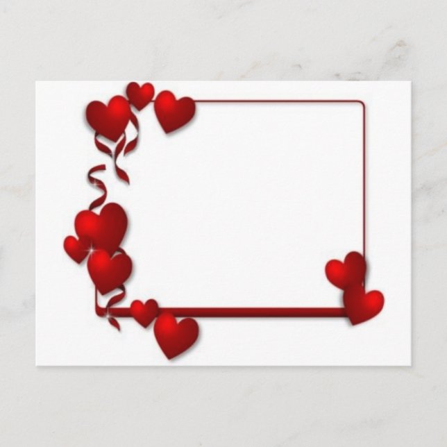 red heart frame - customizable postcard (Front)