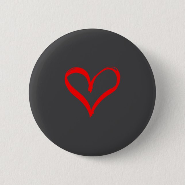 Red Heart Funny Cute Design For Men Women Husband  2 Inch Round Button (Front)