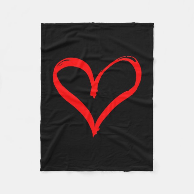 Red Heart Funny Cute Design For Men Women Husband  Fleece Blanket (Front)