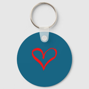 Red Heart Funny Cute Design For Men Women Husband Keychain