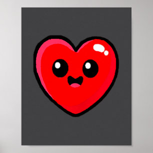 Red Heart Funny Cute Design For Men Women Husband Poster