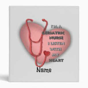 Red heart Geriatric Nurse Binder