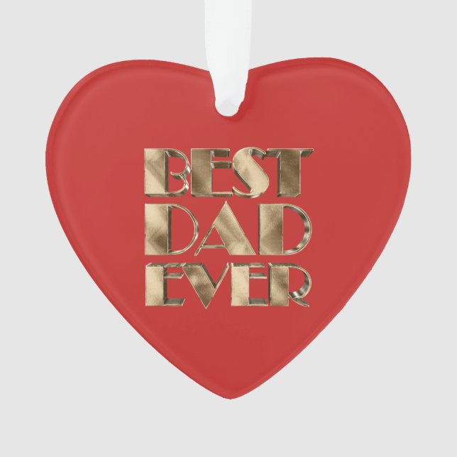Red Heart Gold Typographie Meilleur Papa Jamais (devant)