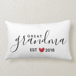 Red Heart Great-Grandma Established Year Lumbar Pillow