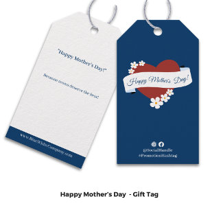Red Heart Happy Mother's Day Banner Social Connect Gift Tags