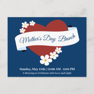Red Heart Happy Mother's Day Event Invitation Postcard