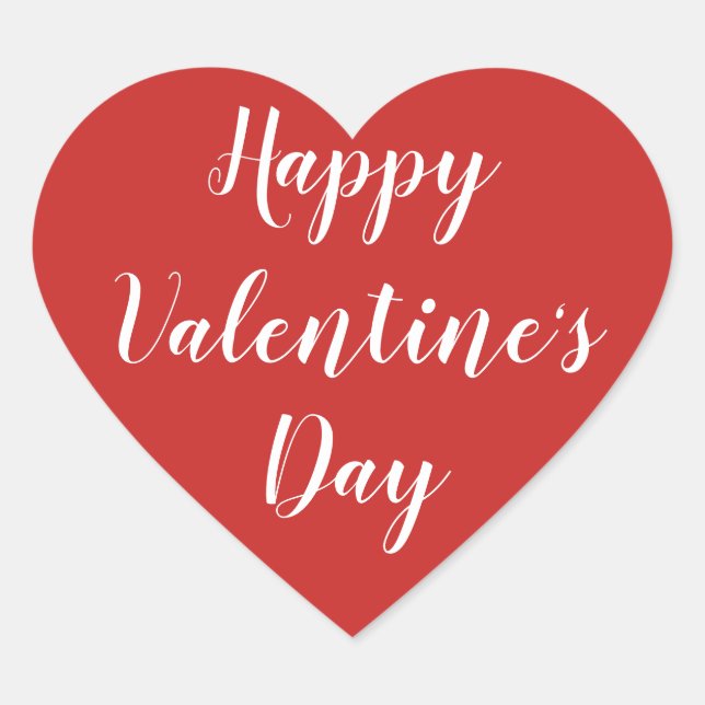 Red Heart Happy valentine's Day Sticker (Front)
