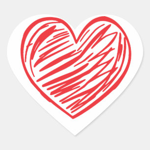 Red heart heart sticker