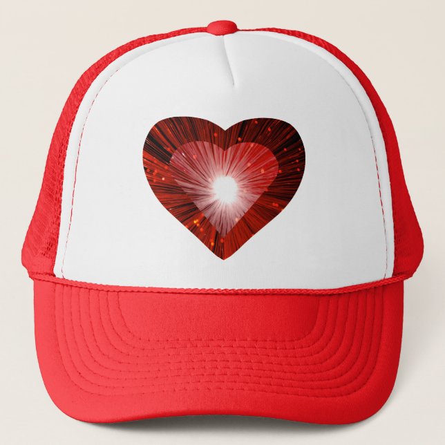 Red Heart 'heart' trucker hat red (Front)