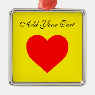 Red Heart Heat Personalized Metal Ornament
