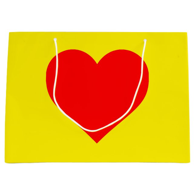 Red Heart Heat Pop Art  Large Gift Bag (Front)