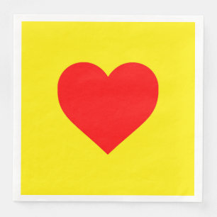 Red Heart Heat Yellow Napkin