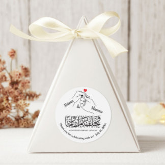 Red Heart Holding Hands Stickers - 3 inches