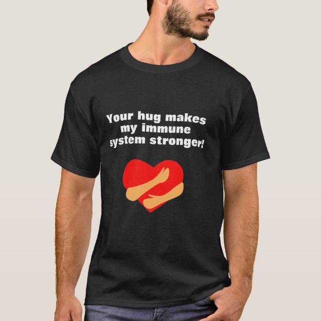 Red Heart Hug Corona Virus Covid Quote T-Shirt (Front)